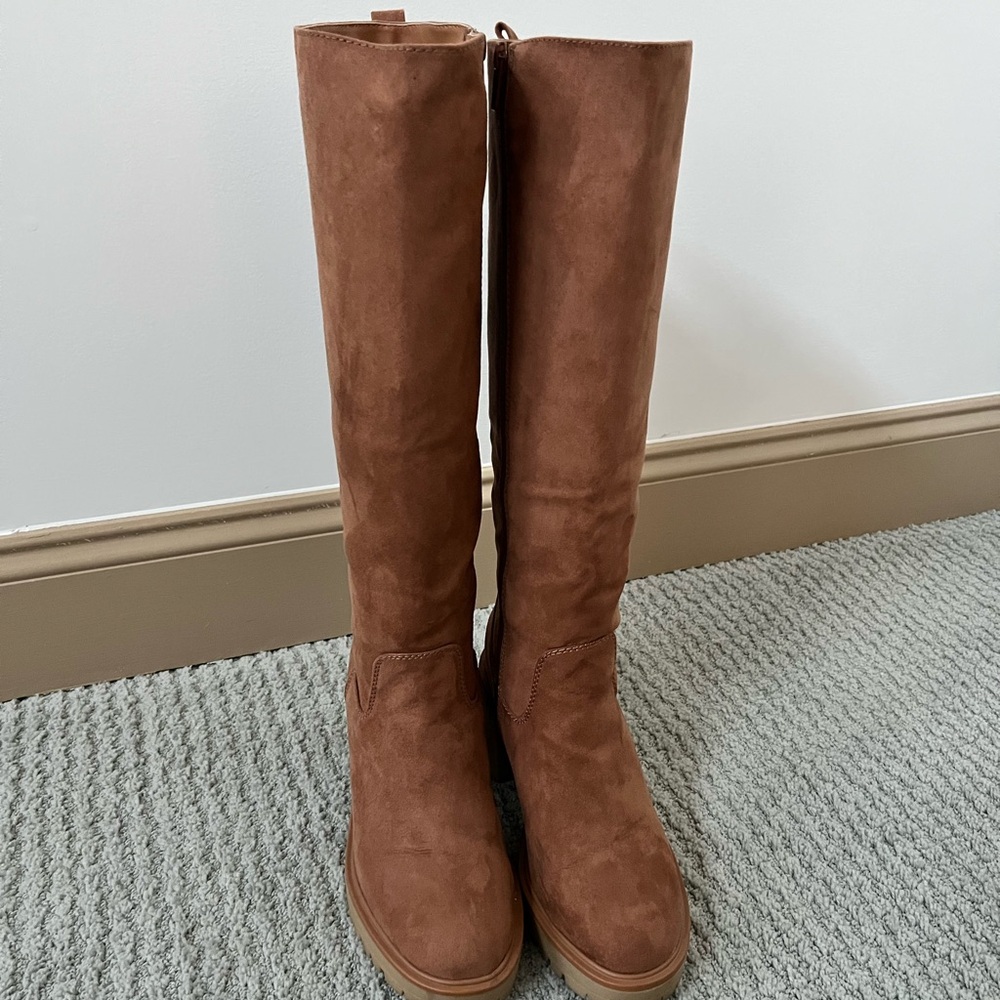 Target Brown Knee High Boots Suede Style